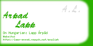 arpad lapp business card